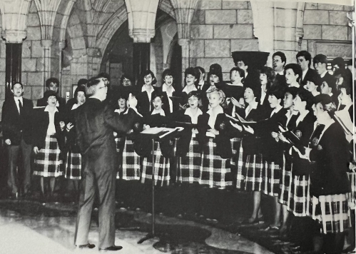 Beth's dad directing the choir in the Canadian Parliament Buildings